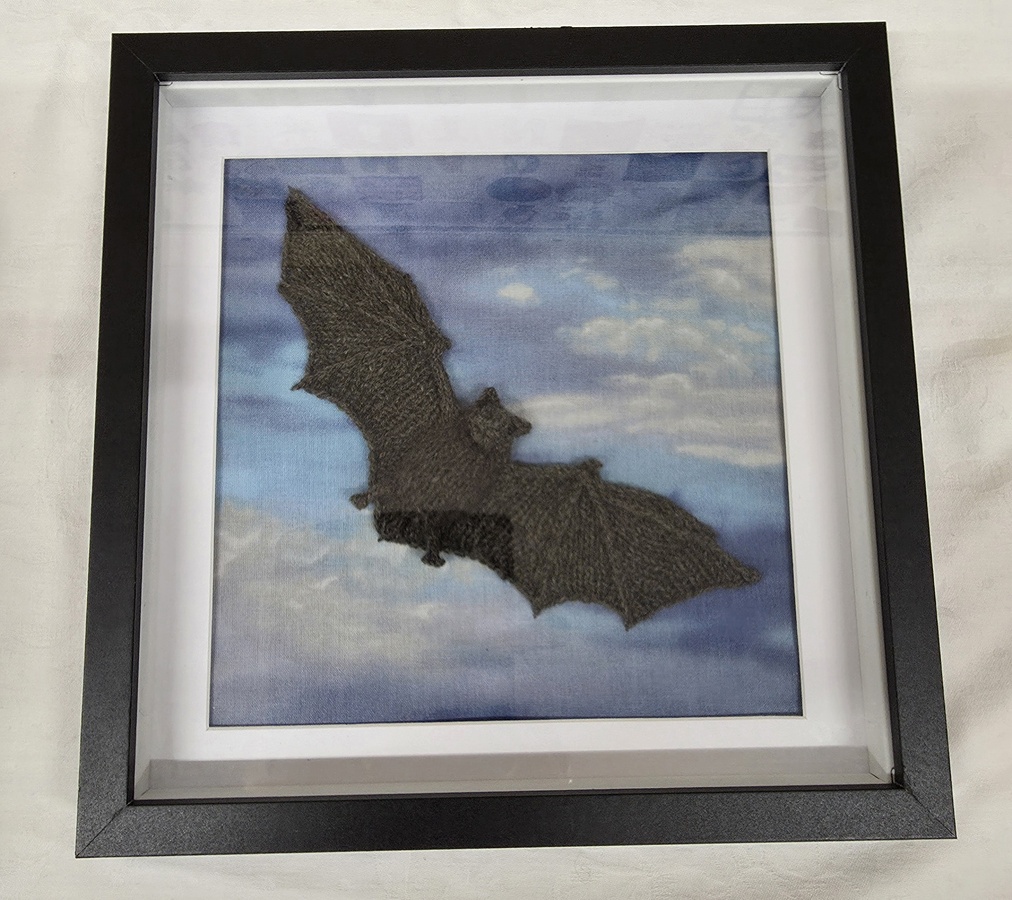 Bat picture - knitted design by Daryl
